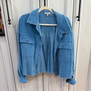 White birch cobalt blue Corduroy Utility Jacket Womens M